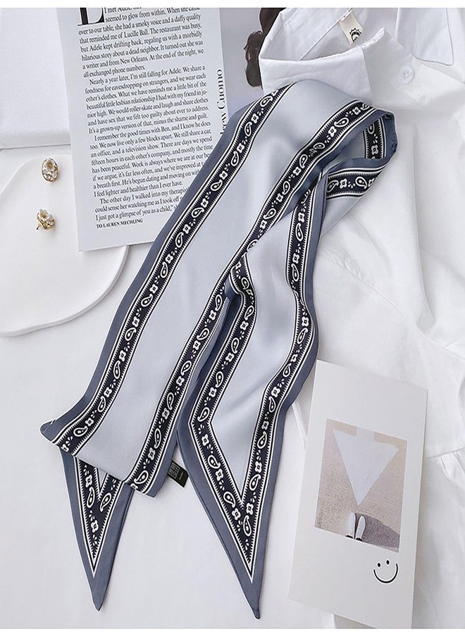 NIDMIDO 4 Pcs Purse Scarf for Bags Skinny Twill Hair Scarves Narrow Neck Scarf Band Women Fashion Accessories Bag Charms (Blue) - Image 5